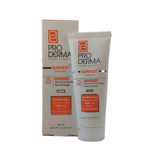 کرم ضد آفتاب بژ طبیعی پرودرما پوست معمولی و خشک SPF60