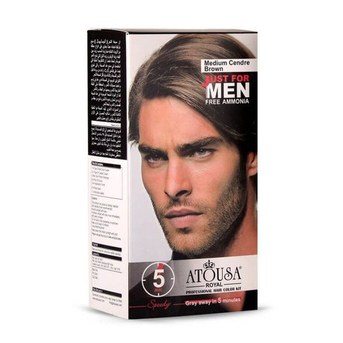 کیت رنگ مو آقایان آتوسا رویال قهوه ای دودی متوسط 100 میلی لیتر