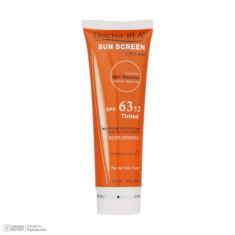 کرم ضد آفتاب رنگی دکتر ژیلا SPF63 مناسب انواع پوست