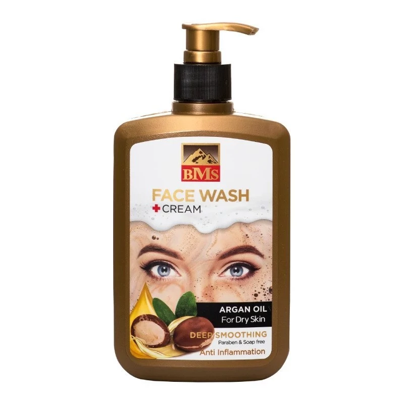 ژل شستشو صورت کرمی بی ام اس مدل آرگان - 500ml