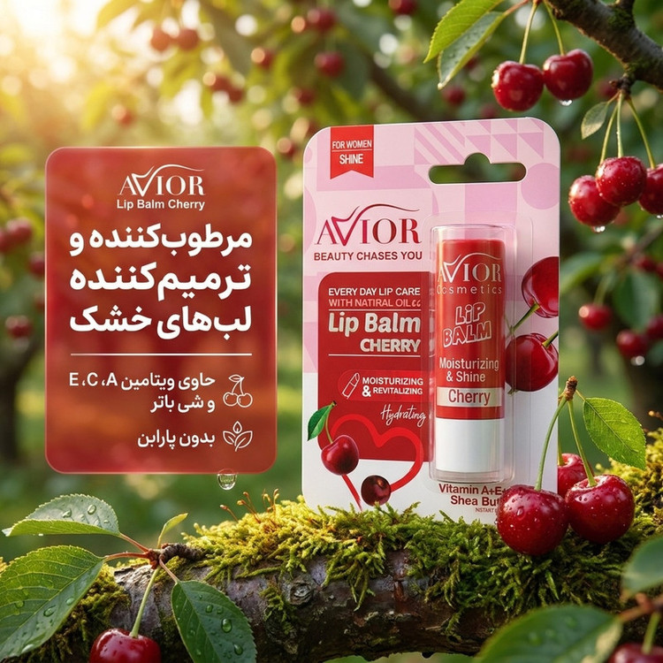 بالم لب اویور با طعم گیلاس نرم کننده و براق کننده لب